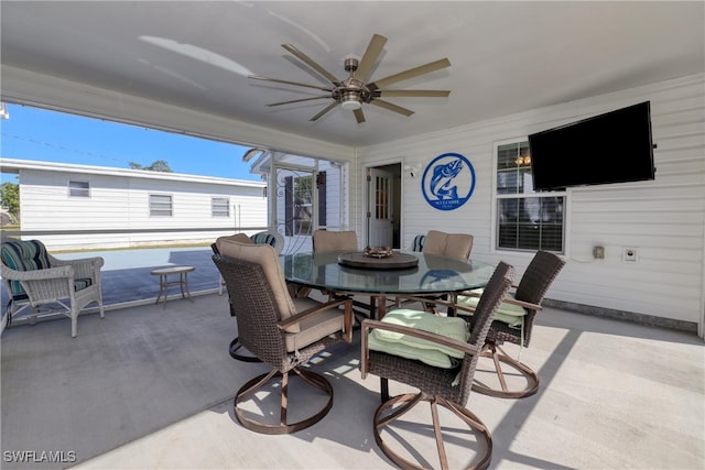 view of patio / terrace with ceiling fan