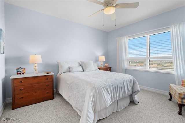 12701 Mastique Beach Blvd Unit 1601, Fort Myers, FL 33908 - bedroom with light colored carpet, baseboards, and ceiling fan