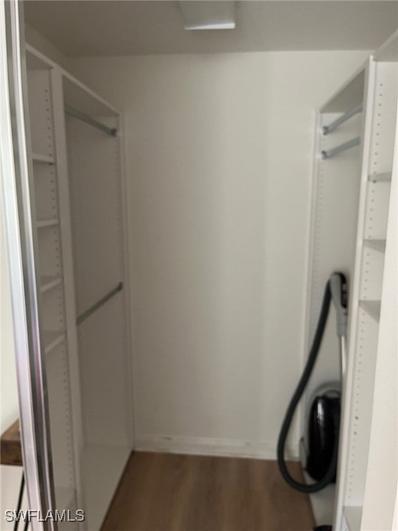 spacious closet with hardwood / wood-style floors