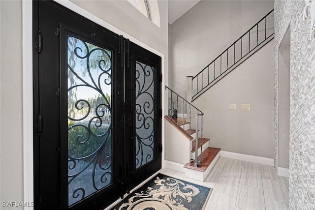 foyer with french doors