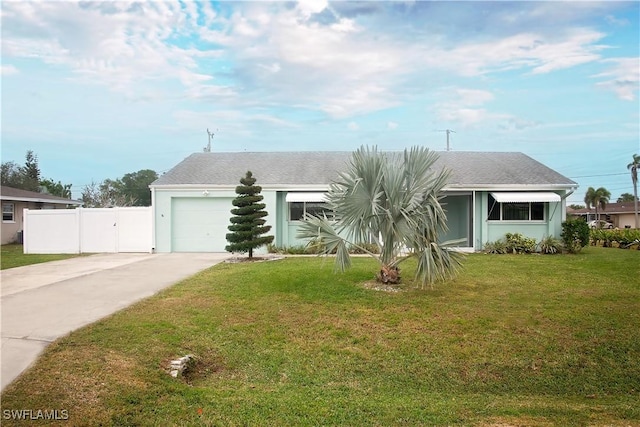 view of front of home featuring a front lawn