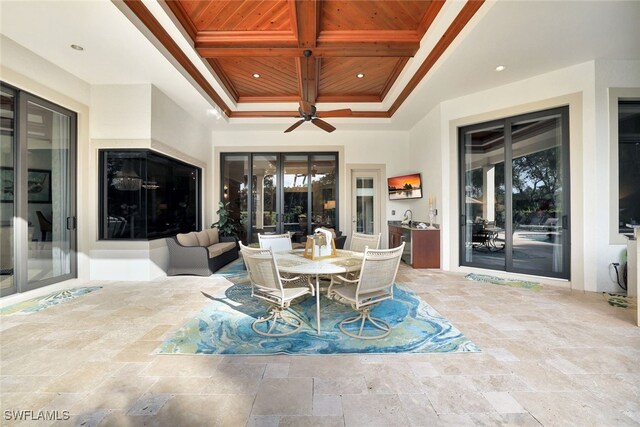 view of patio / terrace with ceiling fan