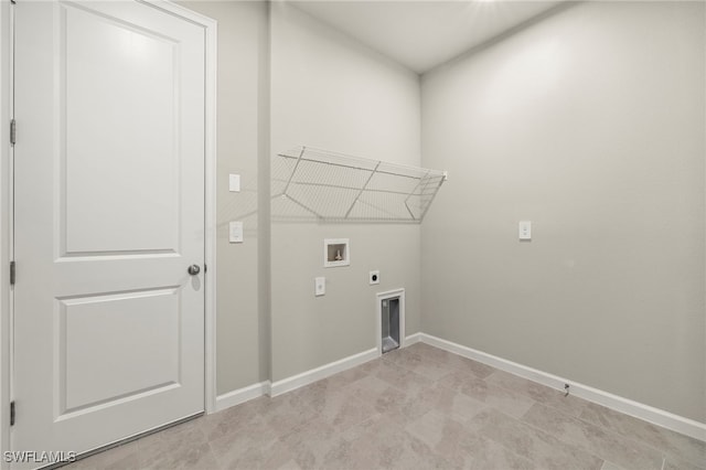 laundry area featuring electric dryer hookup and hookup for a washing machine