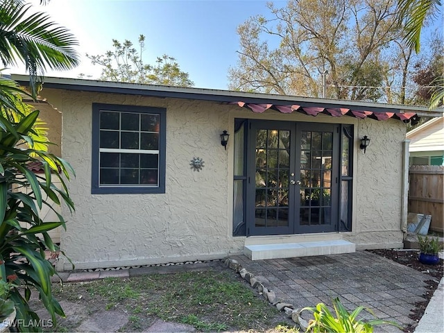 entrance to property with french doors