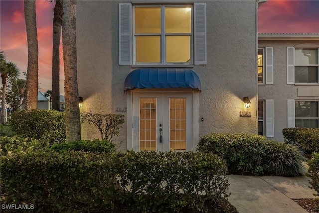 view of front of house featuring french doors