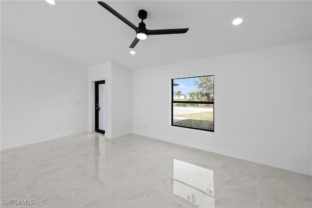 empty room featuring ceiling fan