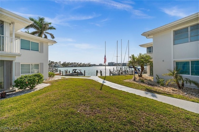 342 Harbour Dr, Naples, FL 34103 - view of yard with a water view and a dock
