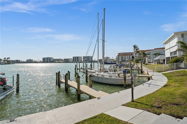 342 Harbour Dr, Naples, FL 34103 - view of dock with a water view and fence