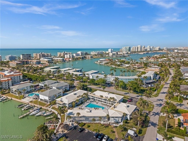 342 Harbour Dr, Naples, FL 34103 - bird's eye view with a water view and a city view