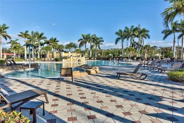 view of pool with a patio