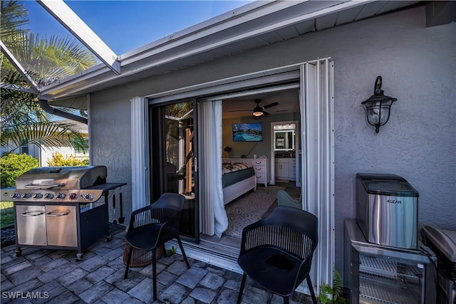 view of patio featuring grilling area