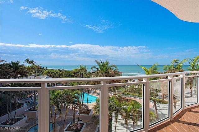 balcony with a water view