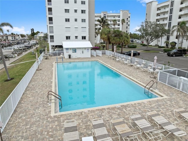 view of pool with a patio area