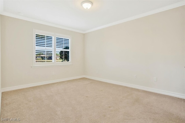 carpeted empty room with ornamental molding