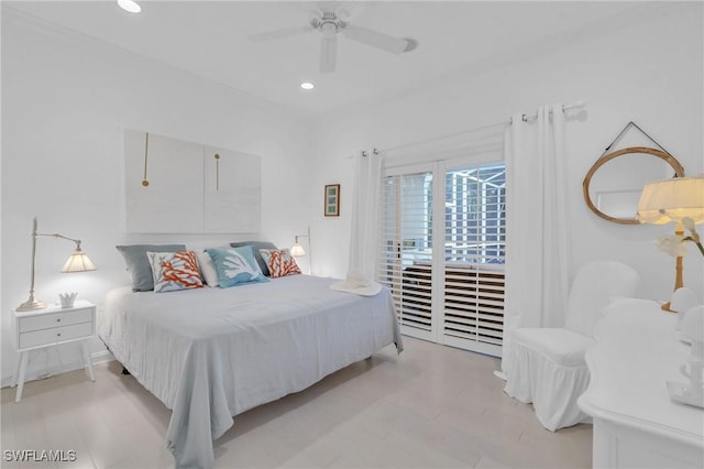 bedroom featuring ceiling fan