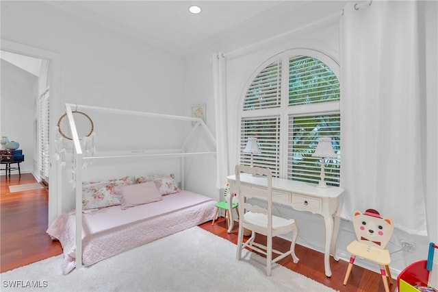 bedroom featuring wood-type flooring