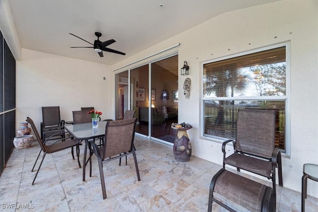 view of patio / terrace featuring ceiling fan