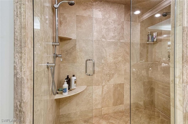 bathroom with an enclosed shower