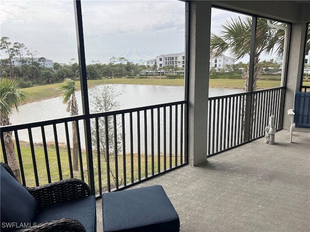 balcony with a water view