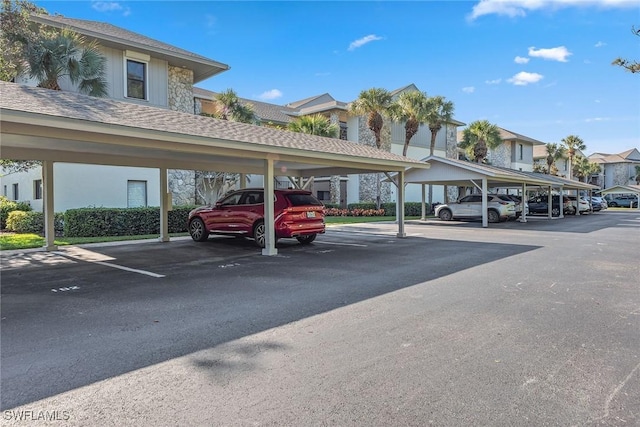 view of car parking with a carport