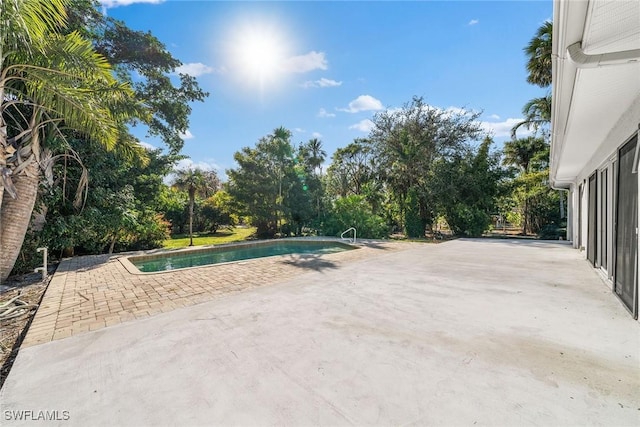 view of pool featuring a patio