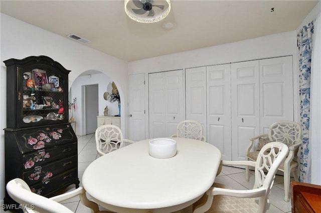 view of tiled dining area