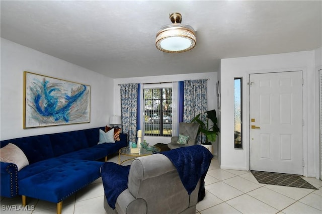 view of tiled living room