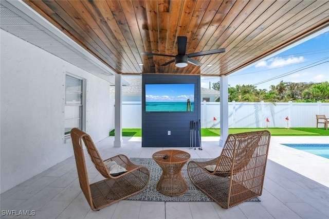 639 98th Ave N, Naples, FL 34108 - view of patio with a fenced backyard and a ceiling fan