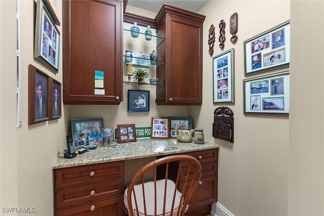 home office with built in desk