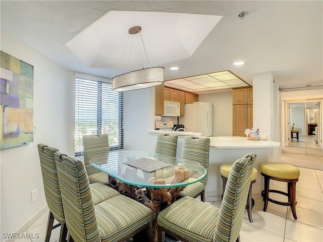 view of tiled dining area