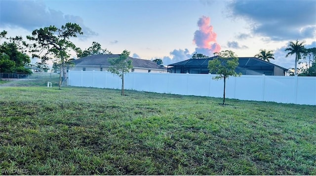 view of yard with fence