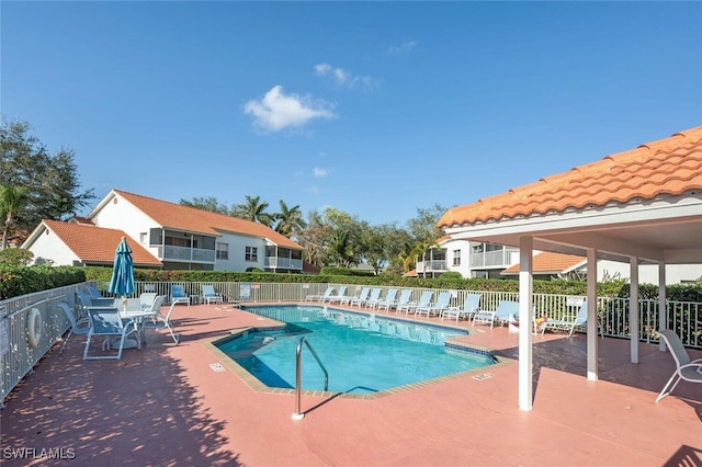 view of pool with a patio area