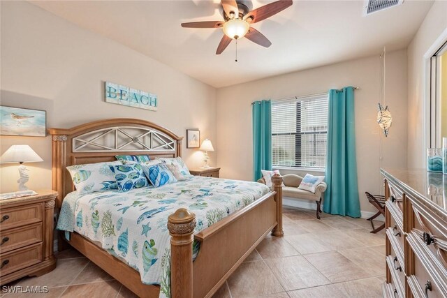 bedroom featuring ceiling fan