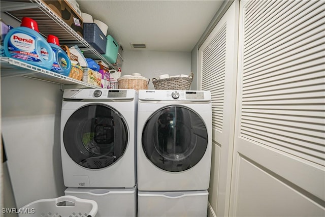 laundry area featuring washer and dryer