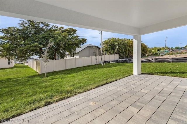 wooden deck with a yard