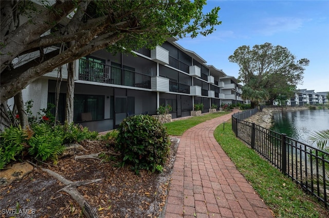 view of property's community featuring a water view