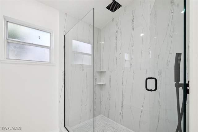 bathroom featuring walk in shower