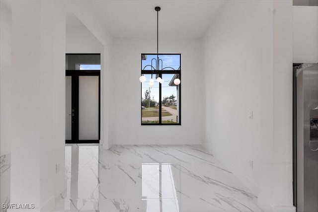 view of unfurnished dining area