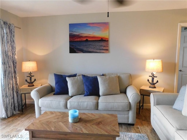 living room featuring hardwood / wood-style floors