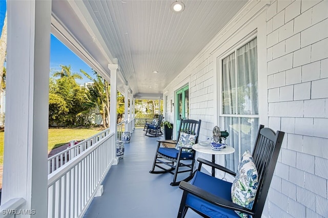 view of patio with covered porch