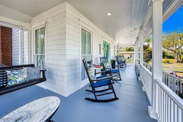 exterior space featuring covered porch