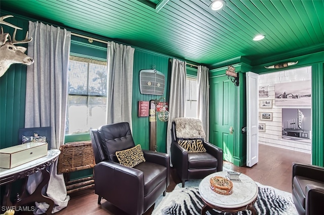 living area featuring wood-type flooring