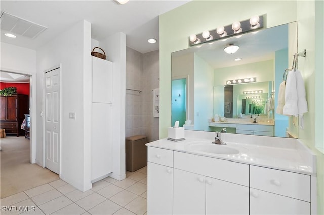 bathroom featuring vanity and tile patterned floors