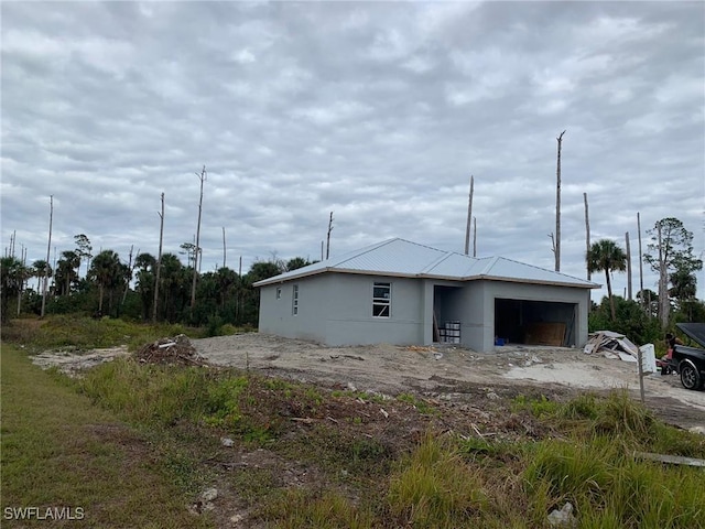 exterior space featuring a garage