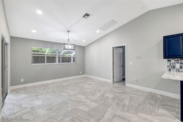 interior space with lofted ceiling