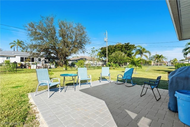 view of patio with area for grilling