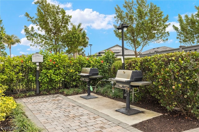 view of patio with area for grilling