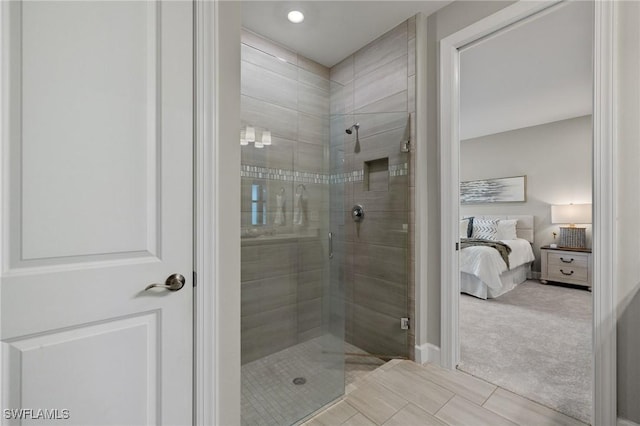 bathroom with walk in shower