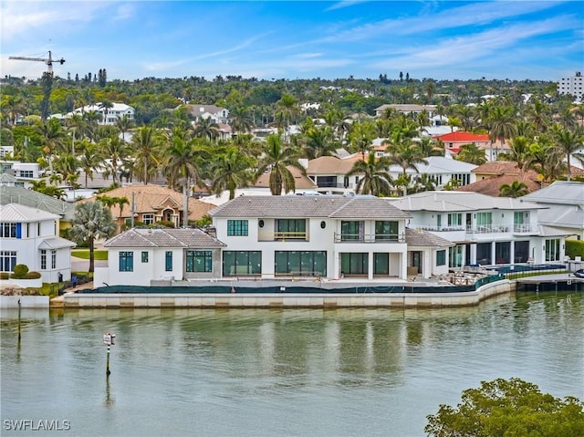 exterior space featuring a water view