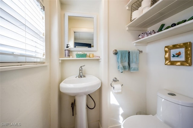 bathroom featuring sink and toilet